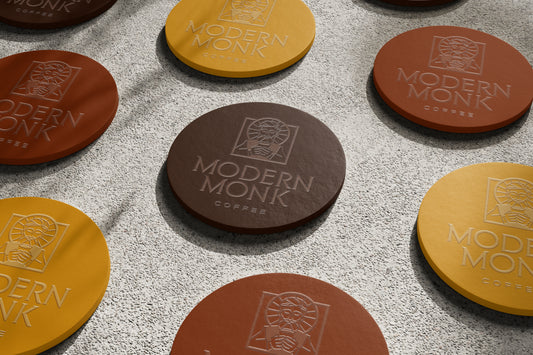 Modern Monk Leather Coaster
